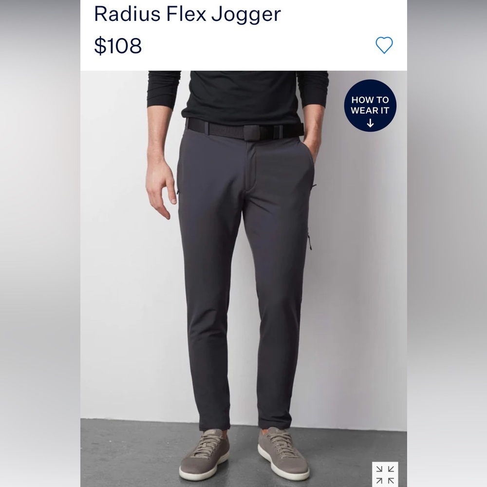 Mack Weldon Radius Flex Jogger True Black NWT